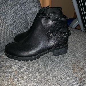 Faux Black leather boots